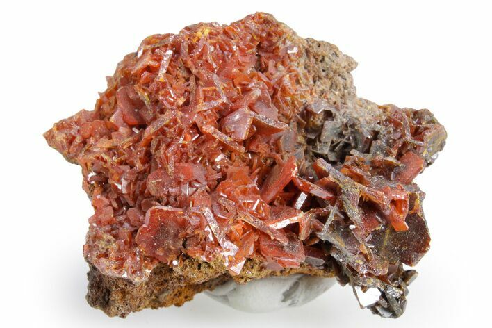 Fiery, Red-Orange Wulfenite Cluster - Kuruktag Mountains, China #361009